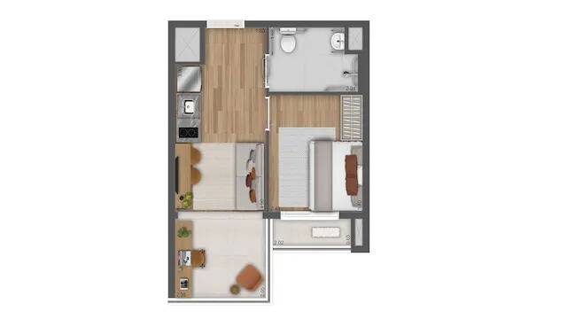 Apartamento, 1 quarto, 35 m² - Foto 1